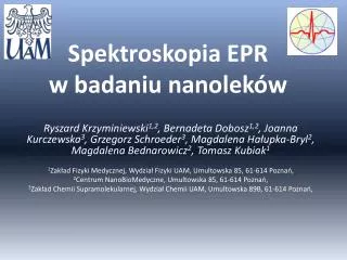 spektroskopia epr w badaniu nanolek w