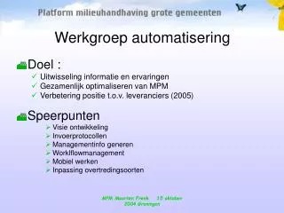 werkgroep automatisering