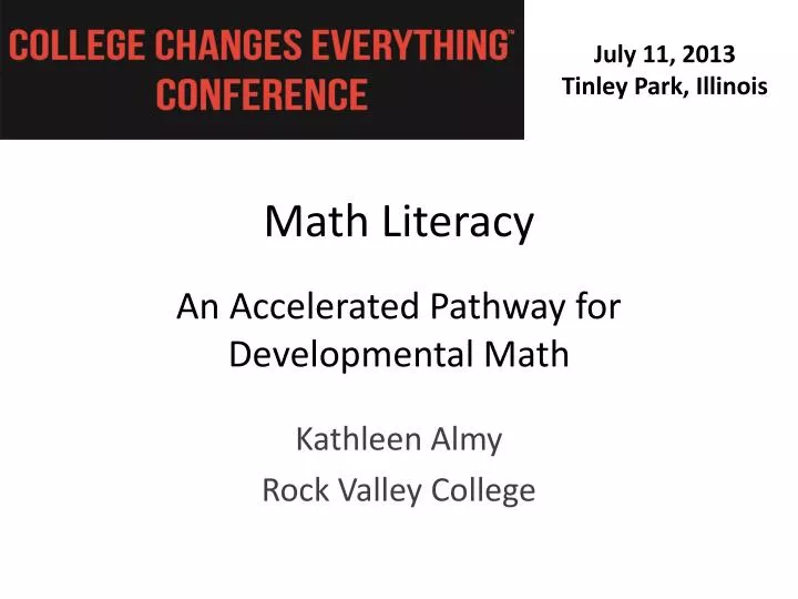 math literacy an accelerated pathway for developmental math