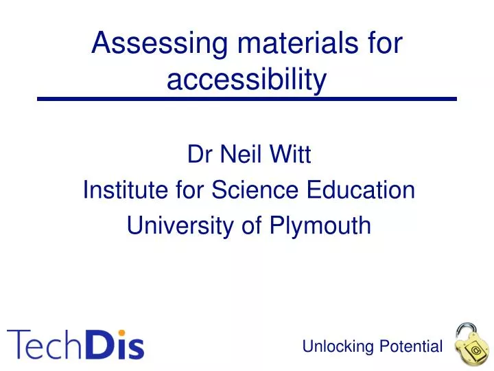 assessing materials for accessibility