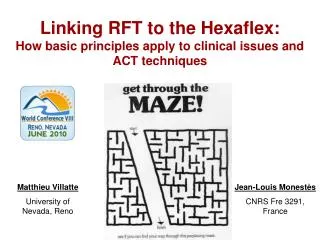 Linking RFT to the Hexaflex: How basic principles apply to clinical issues and ACT techniques