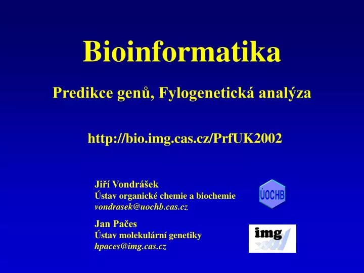 bioinformatika predikce gen fylogenetick anal za