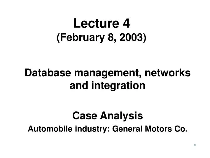 lecture 4 february 8 2003