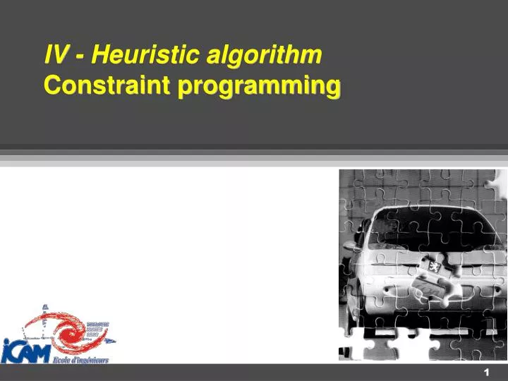 iv heuristic algorithm constraint programming