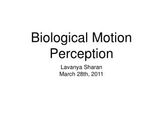 Biological Motion Perception