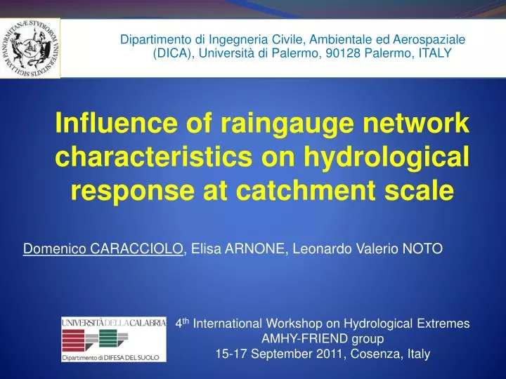 influence of raingauge network characteristics on hydrological response at catchment scale