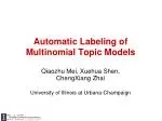 Automatic Labeling of Multinomial Topic Models - slide 1
