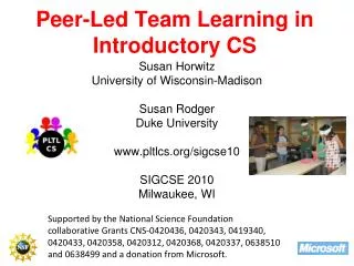 Peer-Led Team Learning in Introductory CS