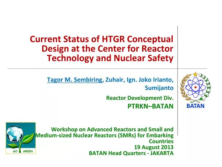 current status of htgr conceptual design at the center for reactor technology and nuclear safety