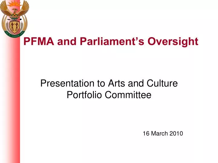 pfma and parliament s oversight
