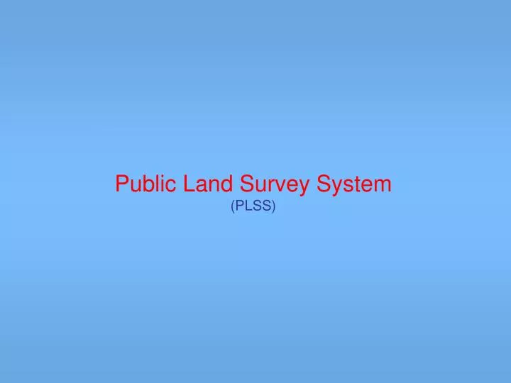 public land survey system plss