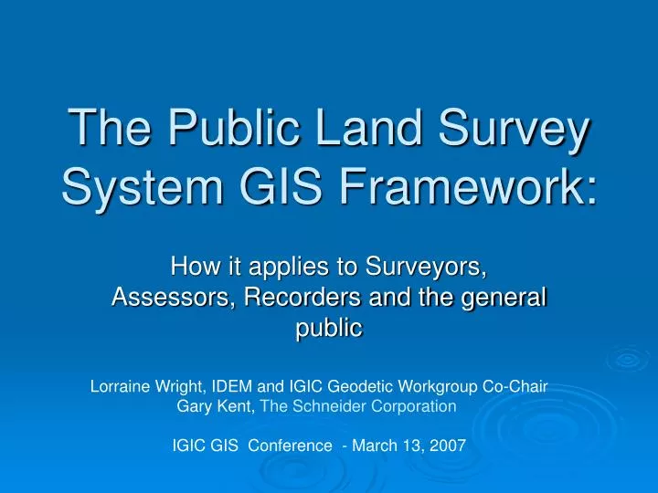 the public land survey system gis framework