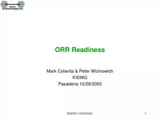 ORR Readiness