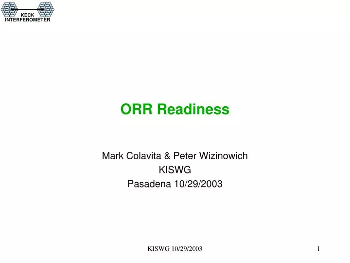 orr readiness