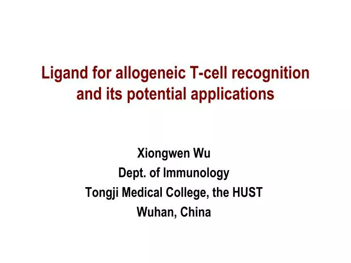 ligand for allogeneic t cell recognition and its potential applications