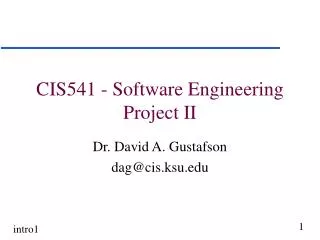 CIS541 - Software Engineering Project II