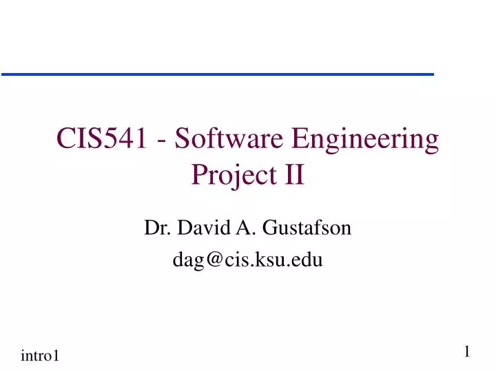 cis541 software engineering project ii