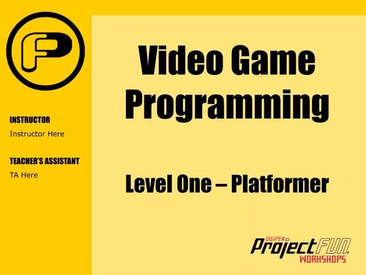 video game programming level one platformer