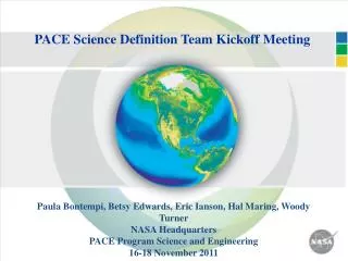 PACE Science Definition Team Kickoff Meeting