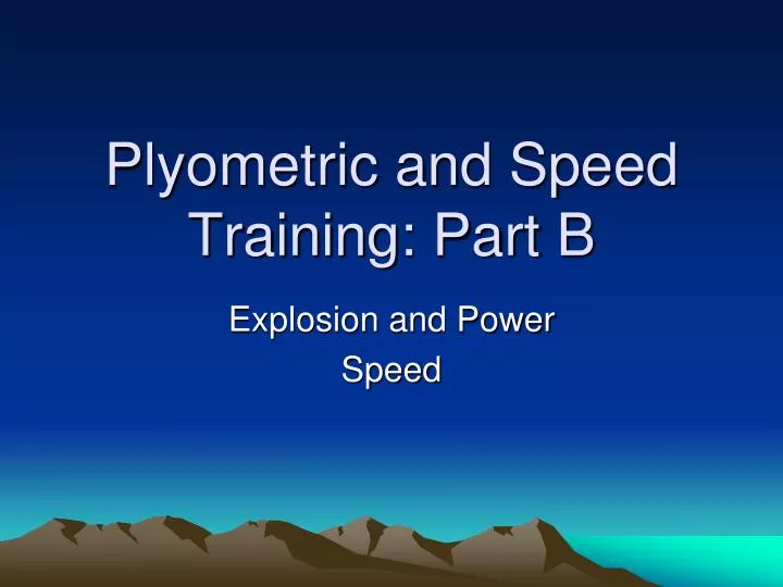 plyometric and speed training part b