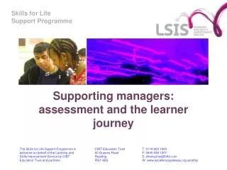 Supporting managers: assessment and the learner journey