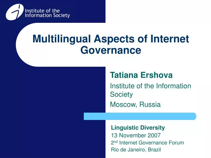 multilingual aspects of internet governance