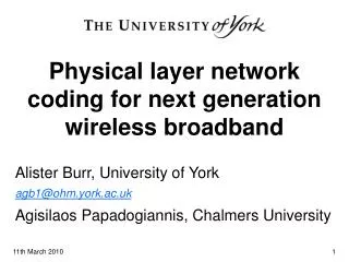 Physical layer network coding for next generation wireless broadband