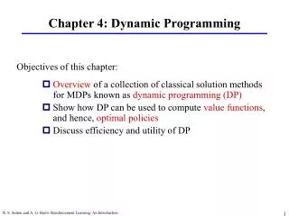 Chapter 4: Dynamic Programming