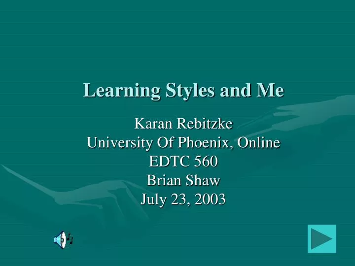 learning styles and me