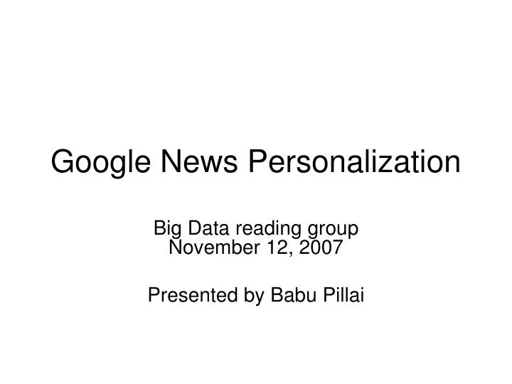 google news personalization