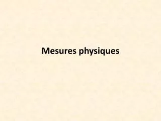 mesures physiques