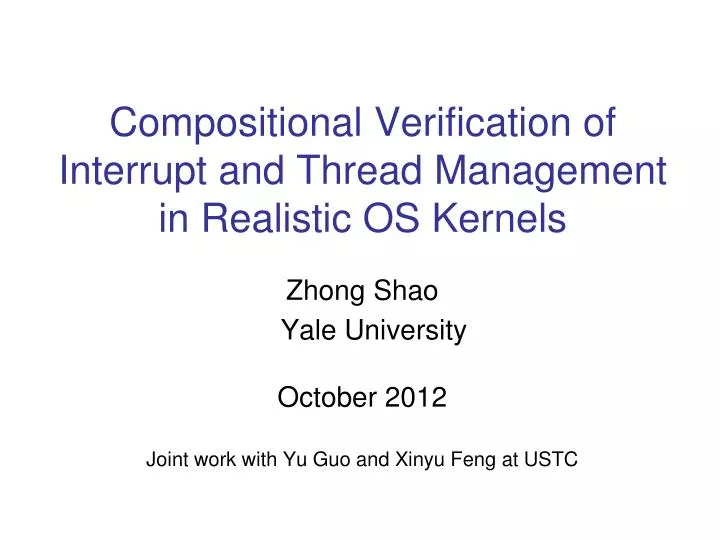 compositional verification of interrupt and thread management in realistic os kernels