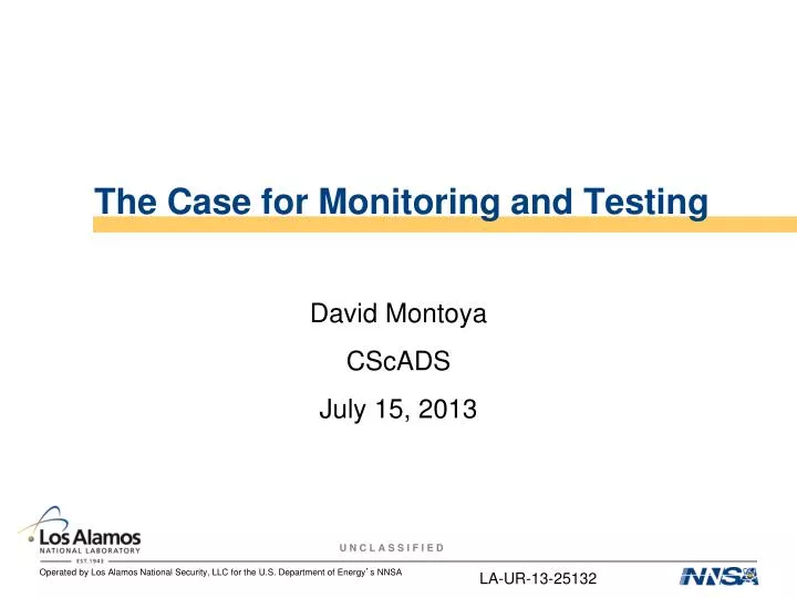 the case for monitoring and testing