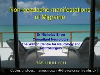 Non-headache manifestations of Migraine