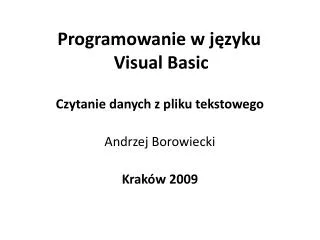 programowanie w j zyku visual basic
