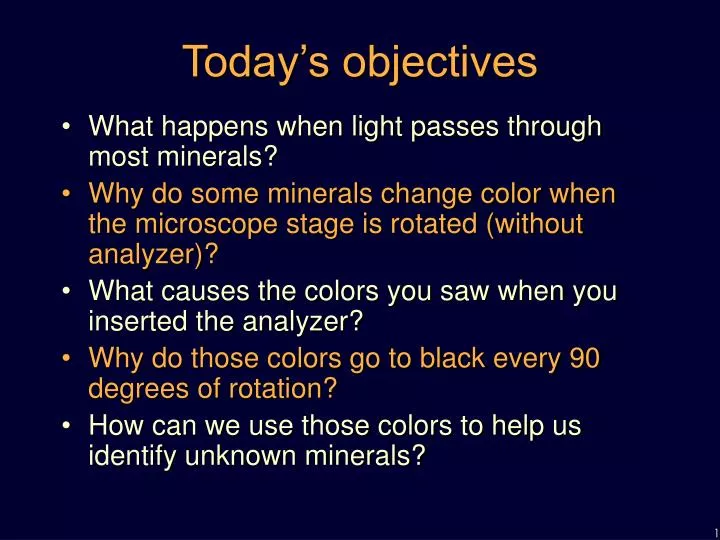 today s objectives