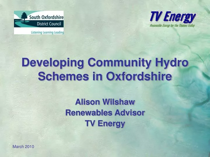 developing community hydro schemes in oxfordshire