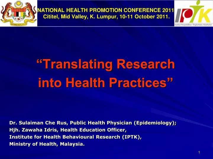 national health promotion conference 2011 cititel mid valley k lumpur 10 11 october 2011