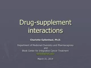 Drug-supplement interactions