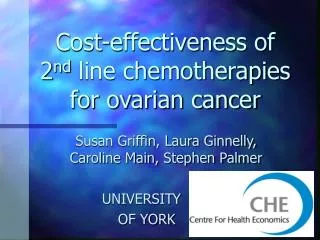 Cost-effectiveness of 2 nd line chemotherapies for ovarian cancer