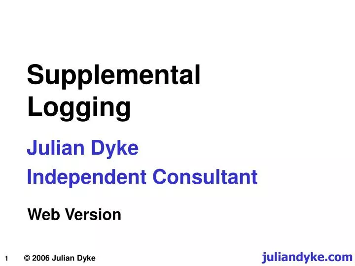 supplemental logging