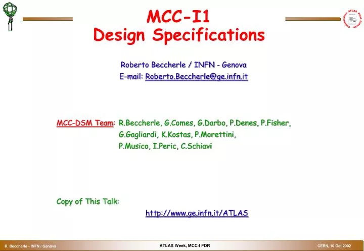 mcc i1 design specifications