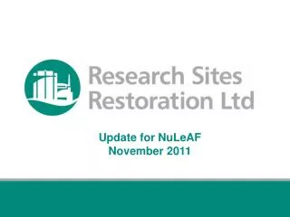 Update for NuLeAF November 2011