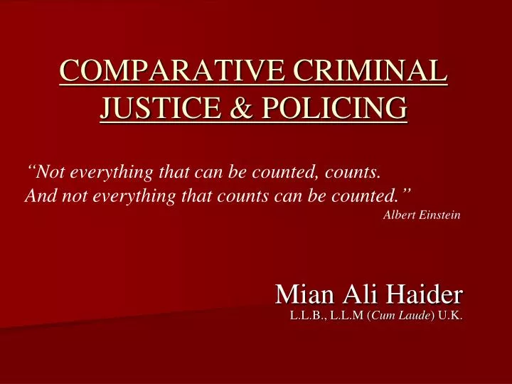 comparative criminal justice policing