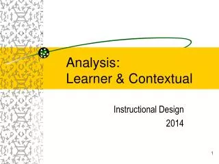 Analysis: Learner &amp; Contextual