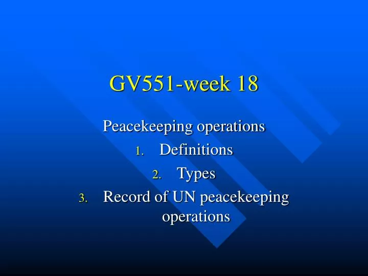 gv551 week 18