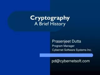 Cryptography A Brief History