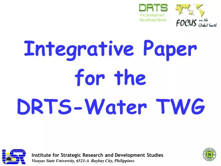integrative paper for the drts water twg