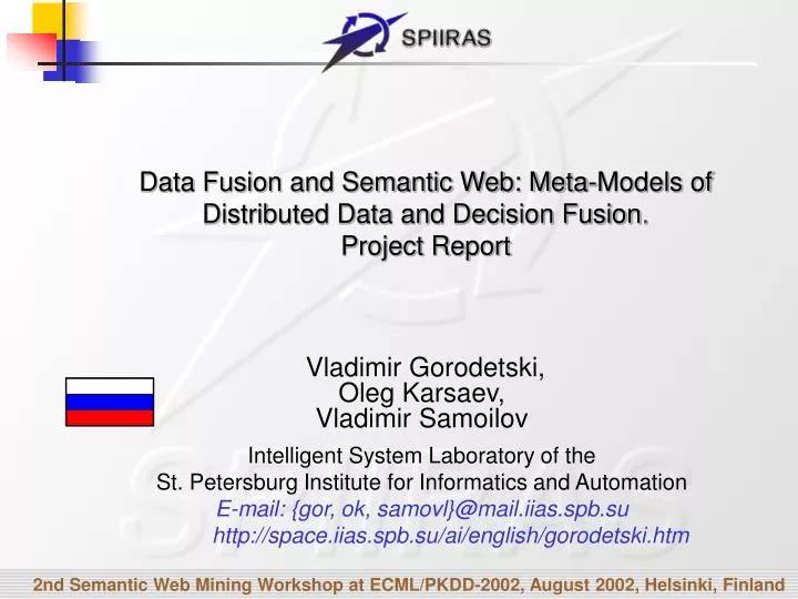 data fusion and semantic web meta models of distributed data and decision fusion project report