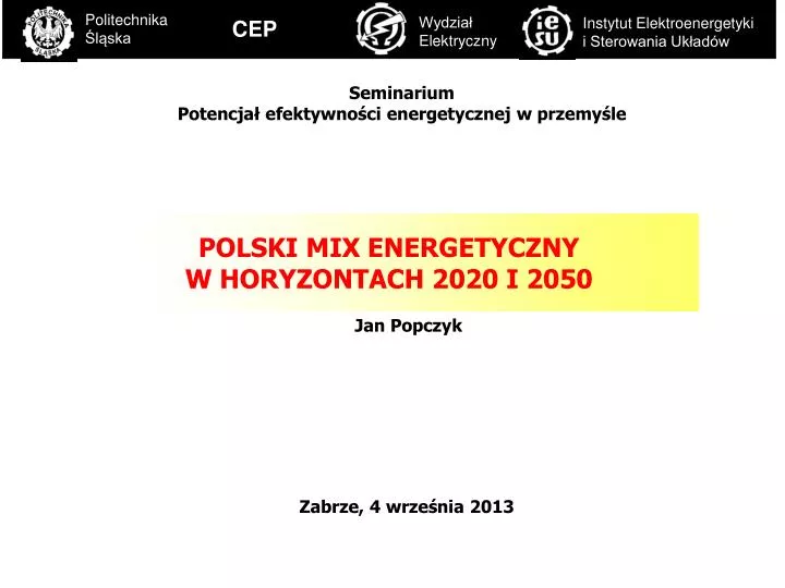 polski mix energetyczny w horyzontach 2020 i 2050